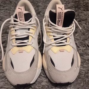 Puma RS-X3 White and Cream Sneakers